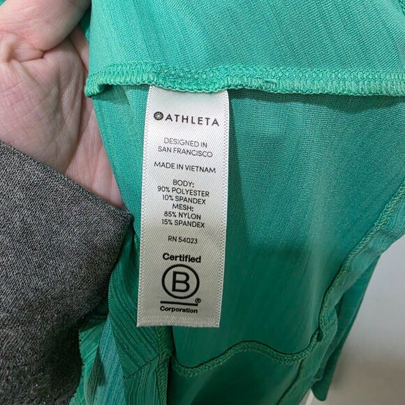 Athleta Ruched Zip Up Jacket Women’s M Green Hooded Long Sleeve Activewear - Picture 8 of 12